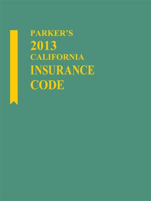 cover image of Parker's California Insurance Code